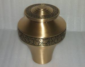 Urnas de lujo para cenizas humanas grabadas a mano, acabado único, elegante para suministros de urna funeraria, urnas de Metal en precio al por mayor - Product Image 3