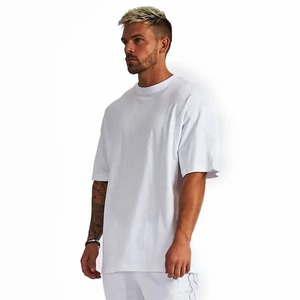 T-shirt en jersey pour homme, coupe ample et oversize, grammage lourd, teint en pièce, impression en relief, en coton respirant et à séchage rapide, grandes tailles - Product Image 6