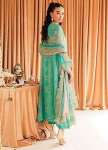 Haute qualité en mousseline de soie brodée fine Shalwar Kameez costumes vêtements de fête pour femmes Style indien et pakistanais pour adultes - Product Image 3