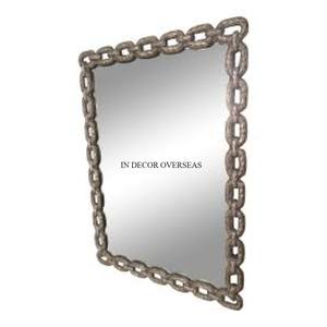 Unique Fancy Texture Heavy Duty Metal Chain Designer Framed <b>Rectangle</b> Shape Best Quality <b>Wall</b> <b>Mirror</b> Home Decor Accents Supplies - Product Image 1