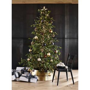 Collier de sapin de Noël en fer plaqué or avec un design martelé, taille personnalisée durable pour toute décoration de sapin de Noël - Product Image 6