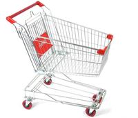 Chariot de courses commercial double couche en promotion – Design asiatique, livraison directe de Chine pour supermarchés et centres commerciaux, facile à utiliser