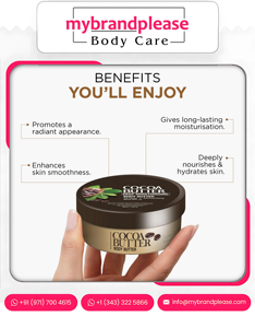 Manteca corporal rica en manteca de cacao para una piel suave y nutrida Etiqueta privada de marca personalizada con su oferta de fabricación de logotipo - Product Image 6