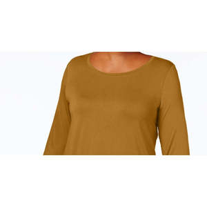 Camicetta e camicia eleganti da donna JM Collection, taglia 1X, gialla, scollo rotondo, taglie forti - Product Image 2