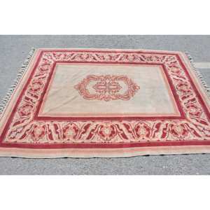 Tapis traditionnel en laine beige rouge 5.4x7.2 pieds Vintage turc motif Patchwork de grande surface pour décor de salon pour adolescents - Product Image 3