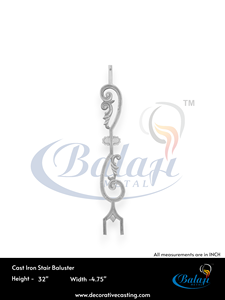 Barandilla de Hierro Fundido Mozart, Altamente Pulida, Sin Marco, Gris, con Acabado Granallado, Elegante y Moderna, para Escaleras y Balcones, Resistente al Óxido, 5 Años de Garantía - Product Image 3