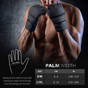 Guantes MMA de medio Dedo de alta calidad, venta al por mayor, cuero profesional y logotipo personalizado de PU para entrenamiento de lucha y boxeo - Product Image 6