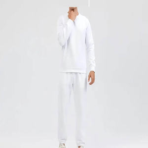 Conjunto de Sudadera con capucha para hombre de diseño personalizado con pantalones acampanados, conjunto de 2 piezas de algodón, chaqueta con capucha y cremallera, chándal para correr - Product Image 6