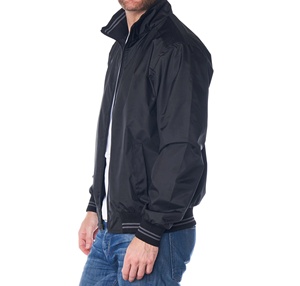 Veste de sport pour homme, design et couleur personnalisés, noire, col rabattu, fermeture éclair, en cuir, style streetwear décontracté - Product Image 2