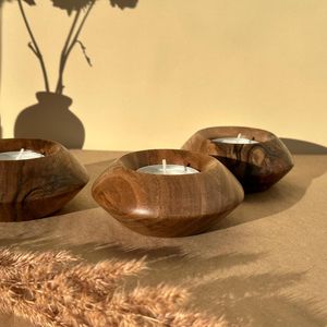 Porte-bougie chauffe-plat en bois de qualité supérieure, décoration de Pâques pour la maison, centre de table, style campagnard classique, fait main, résistant à la chaleur - Product Image 5