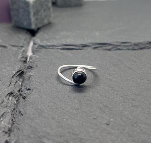 Anillo clásico de plata sólida 925, joyería para mujer, Plata de Ley 925, piedras preciosas de ónix negro, estilo bohemio, anillo hecho a mano, regalo para mamá - Product Image 2