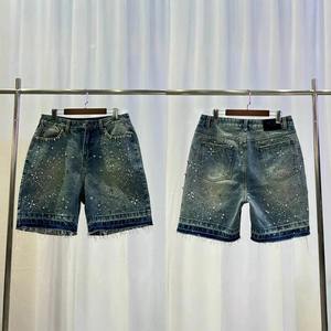 กางเกงขาสั้นผ้ายีนส์สำหรับผู้ชายกางเกง3D ระบายอากาศได้ดีพิมพ์ลายหินพรีเมี่ยมผ้าฝ้าย100% ดีไซน์ทันสมัย - Product Image 1