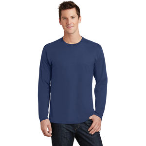T-shirt à manches longues ajusté de qualité supérieure pour hommes athlétiques, sweat-shirt à col rond en molleton léger pour hommes à manches longues - Product Image 1