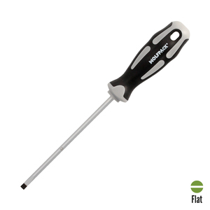 Cacciavite a taglio, acciaio S2, impugnatura bimateriale in TPR. Dimensioni 1,0 x 0,5 x 125 mm. DIN5265 - Product Image 1