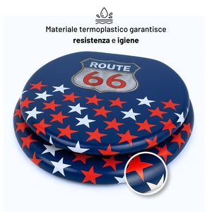 Confezione fantasia Route 66 1 sedile del water bianco MDF universale con chiusura rallentata di qualità Premium - Product Image 2