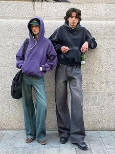 Hoodies Pull Femmes Automne Lavage À L'acide Plain Preppy Hoodie Streetwear Coton Vintage Sweat À Capuche - Product Image 3