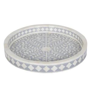 Plateau de service de style vintage spécial pour le Ramadan et l'Aïd, plateau de service de style marocain, incrustation d'os et résine, plateau décoratif artisanal - Product Image 1