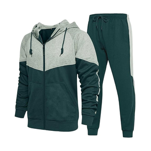 Ensemble de survêtement polaire décontracté pour homme grande taille, hiver 2025, avec fermeture éclair intégrale, respirant, couleur unie, service OEM - Product Image 1