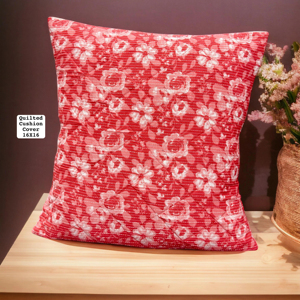 Jaipuri Traditional Screen Printed Quilted Cushion Cover <b>Set</b> 5 Square Luxury Design for Home Hotel Hospital <b>Infusing</b> Timeless - Product Image 1