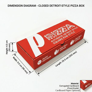Boîte à <span class=keywords><strong>pizza</strong></span> coulissante rectangulaire de 25 cm pour une seule part, avec logo personnalisé, écologique, pour emporter, emballage pour restauration rapide - Product Image 3