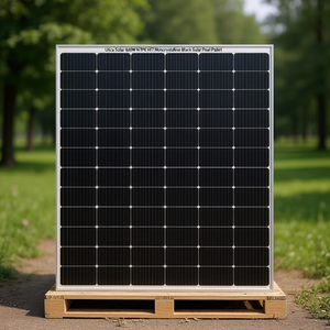 Ulica <b>Solar</b> <b>600W</b> N-Type HJT Monocrystalline Black <b>Solar</b> <b>Panel</b> Pallet - Product Image 3