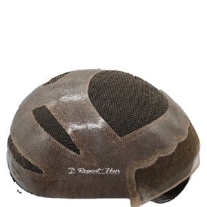 Direct d'usine en gros bas quantité minimale de commande hommes cheveux indiens 8 pouces pour Mono dentelle avant perruque haute qualité toupet avec dentelle cheveux humains - Product Image 1