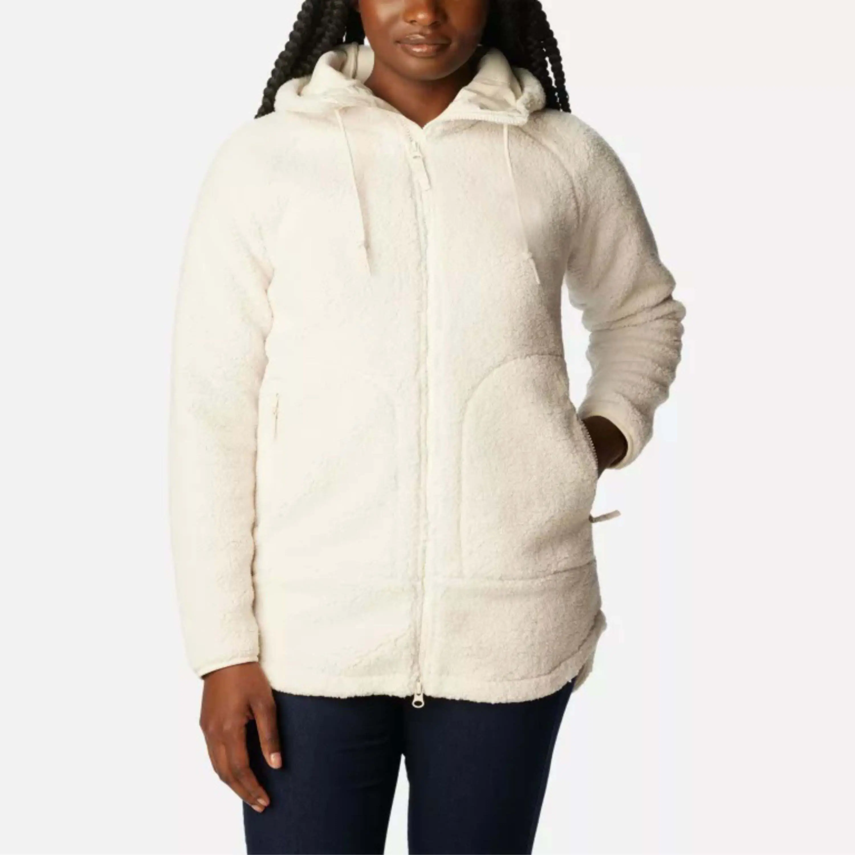 Roupa de rua para uso ao ar livre, jaqueta de lã Sherpa com zíper para mulheres, jaqueta de lã polar Sherpa estampada personalizada