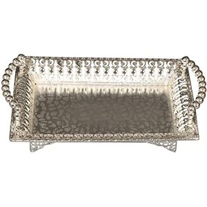 Classic Design Aluminium Serving <b>Tray</b> Antique Finished <b>Food</b> Dessert Serving <b>Trays</b> Tabletop Home Hotel Usage - Product Image 1