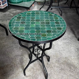 Table d'appoint en mosaïque éblouissante: Art irisé-Table basse bleue-Table d'appoint-Décor de salon-Cadeau - Product Image 1