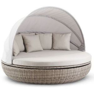 Chaise longue en teck massif de qualité supérieure avec auvent réglable, résistante aux intempéries, pour hôtel, piscine, mobilier d'extérieur - Product Image 5
