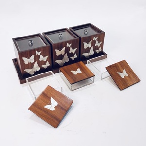 Bandeja de incrustaciones de fregona de madera de Acacia hecha a mano, 3 tarros de perlas Madre, gran oferta, regalo de Ramadán Eid, bandeja para servir postres para vajilla - Product Image 3