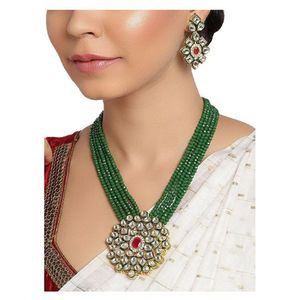 Geometric Rhinestone & Freshwater <b>Pearl</b> <b>Necklace</b> <b>Set</b> for Special Occasions - Product Image 1