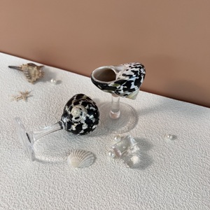 Bicchieri Artigianali <span class=keywords><strong>in</strong></span> Conchiglia Naturale Verticale - Calici da Vino e Portacandele <span class=keywords><strong>in</strong></span> Conchiglia a Doppio Uso, Elegante Decorazione Costiera per la Casa, Pasqua - Product Image 2