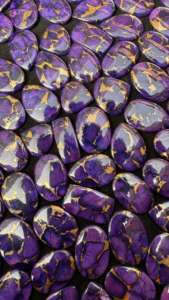 AAA+ Haute qualité Cabochon en quartz Kingman sur mesure, forme mixte cuivre-violet naturel, pierre précieuse en vrac pour bijoux - Product Image 3
