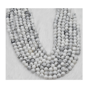 Howlite 8mm Round <b>Beads</b> <b>Crystal</b> Lampwork & Glass Loose <b>Beads</b> From India for Bulk Buyers - Product Image 1