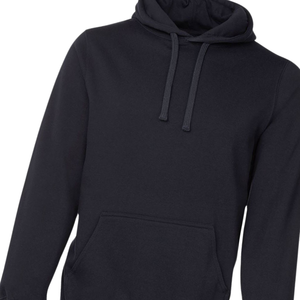 Sudadera con Capucha Negra Unisex, de Algodón Grueso, con Forro Polar, Lisa, Cálida para Invierno, Informal, Estilo Urbano, Venta al Por Mayor - Product Image 2