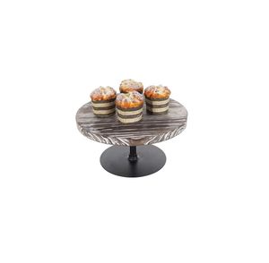 Support à gâteau rond en bois rustique personnalisable finition écorce support à cupcake - Product Image 5