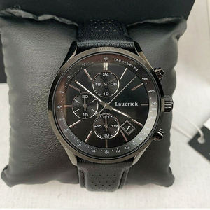 Montre à quartz de haute qualité pour homme, boîtier en acier inoxydable, bracelet en cuir, chronographe multifonctionnel, décontractée et élégante, 22 mm - Product Image 5