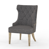 Ensemble de salle à manger moderne 9 pièces en teck recyclé style ferme rustique avec chaises à dossier haut rembourrées – Mobilier écologique pour la maison