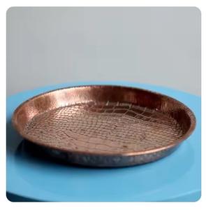 Bandeja de Servicio Moderna de Cobre con Asa de Metal para Decoración del Hogar, Bandejas de Diseño Hechas a Mano con Logotipo Personalizado - Product Image 4