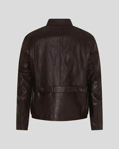 Veste en cuir classique pour homme, style café racer - Product Image 2