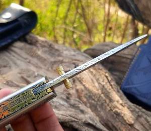 Cuchillos Plegables de Alta Gama para Supervivencia, Senderismo y Caza, Cuchillos Plegables para Acampar al Aire Libre, Cuchillo de Bolsillo Táctico para Caza y Camping, Grabado - Product Image 3