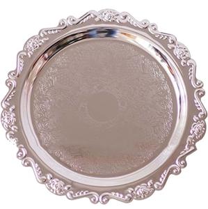 Produit exclusif Plateau de service de nourriture élégant métallique avec plateau décoratif de table à manger fini de haute qualité Fêtes de mariage - Product Image 1
