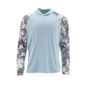 Camisa de pesca de rendimiento personalizado, Sudadera con capucha de manga larga, sublimación UPF 50, secado rápido, protección UV para exteriores, ropa de pesca de poliéster - Product Image 5
