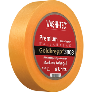 Ruban adhésif de masquage WASHI-TEC Premium Goldkrepp 3808, longueur 50 m, largeur 36 mm, ruban adhésif de bureau lisse orange, emballé en rouleau, lot de 6 unités - Product Image 3