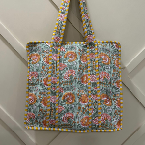 Bolsas de Almacenamiento Acolchadas de Algodón con Estampado a Mano, Gran Capacidad, Duraderas, Ligeras, Estilo Campestre Francés - Product Image 1
