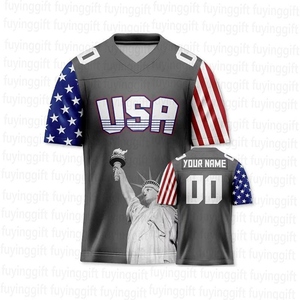 ผ้านุ่มทีมกีฬาสั้นพิมพ์ลายพิมพ์พิมพ์พิมพ์ซับลิเมชันทีมฟุตบอลอเมริกันปรับแต่งได้ - Product Image 5