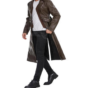 Abrigo de cuero moderno para hombre, largo y cómodo, ideal para el invierno, uso casual y de oficina. - Product Image 2