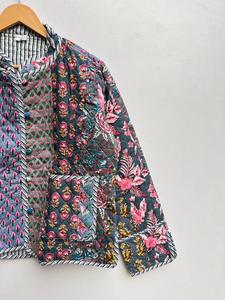 เสื้อแจ็คเก็ตผ้าฝ้ายเย็บต่อกันแบบอินเดีย ทำมือ สำหรับทั้งชายและหญิง รุ่นใหม่ล่าสุด เสื้อโค้ทฤดูหนาวแบบ Burfi ตกแต่งกระดุม ระบายอากาศได้ดี ให้ความอบอุ่น เหมาะสำหรับฤดูใบไม้ร่วง - Product Image 2