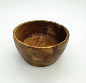 Cuenco redondo de madera de acacia para bebé de alta calidad, diseño clásico de fácil limpieza para fiesta en casa, platos sostenibles y naturales - Product Image 1